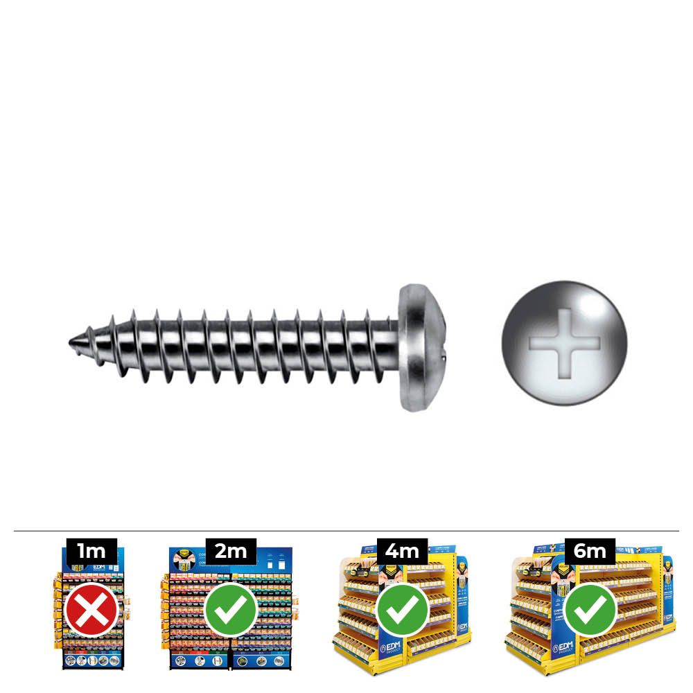 CAJA 250 unid. TORNILLO CHAPA ALOMADA PHILIPS DIN/REF 7981 4,2x25mm ZINCADO CELO