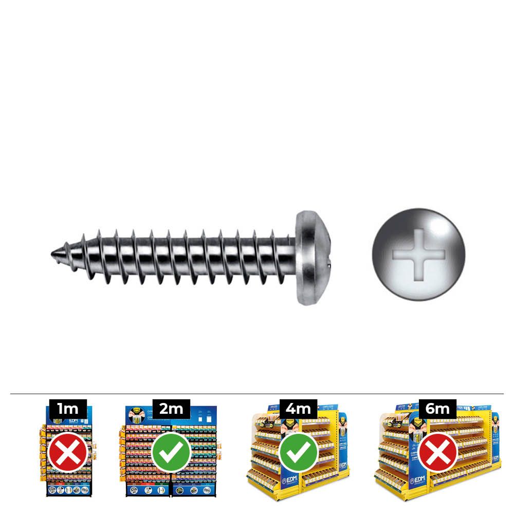 CAJA 250 unid. TORNILLO CHAPA ALOMADA PHILIPS DIN/REF 7981 4,8x19mm ZINCADO CELO