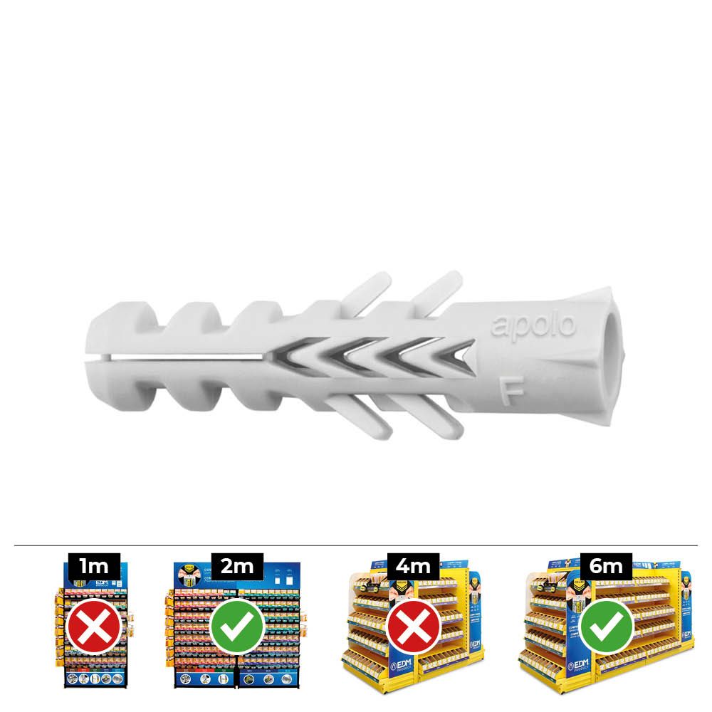 TACO NYLON DOBLE ANTIGIRO DIN/REF NF Ø8 x 40 mm, CAJA 100 uds
