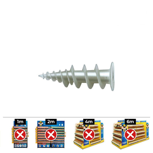 TACO NYLON + TORNILLO Ø3-4.5 x 40mm GKD (CAJA 50 unid)