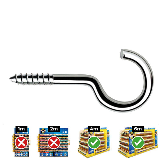 HEMBRILLA ROSCADA ABIERTA Ø3,0 x 40 mm ZINCADO, CAJA 500  uds