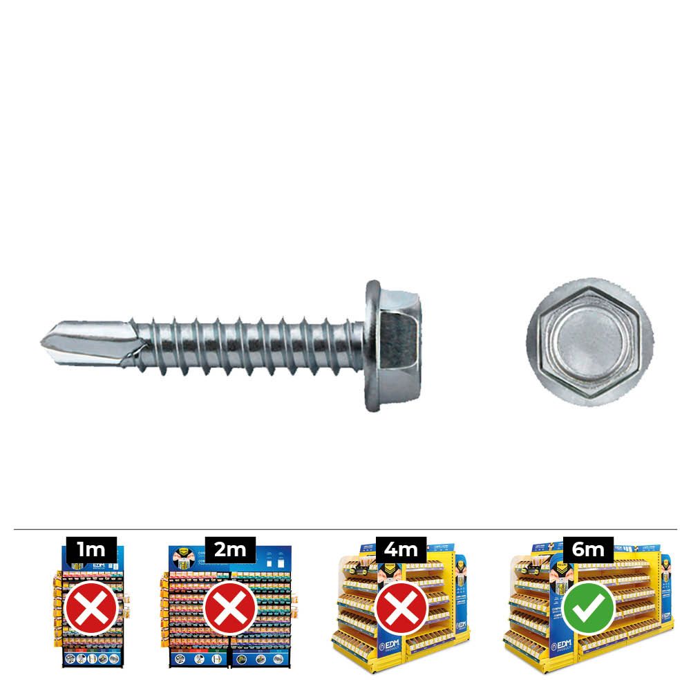 CAJA 250 unid. PUNTA BROCA HEXAGONAL DIN/REF 7504K Ø6,3x38mm ZINCADO CELO