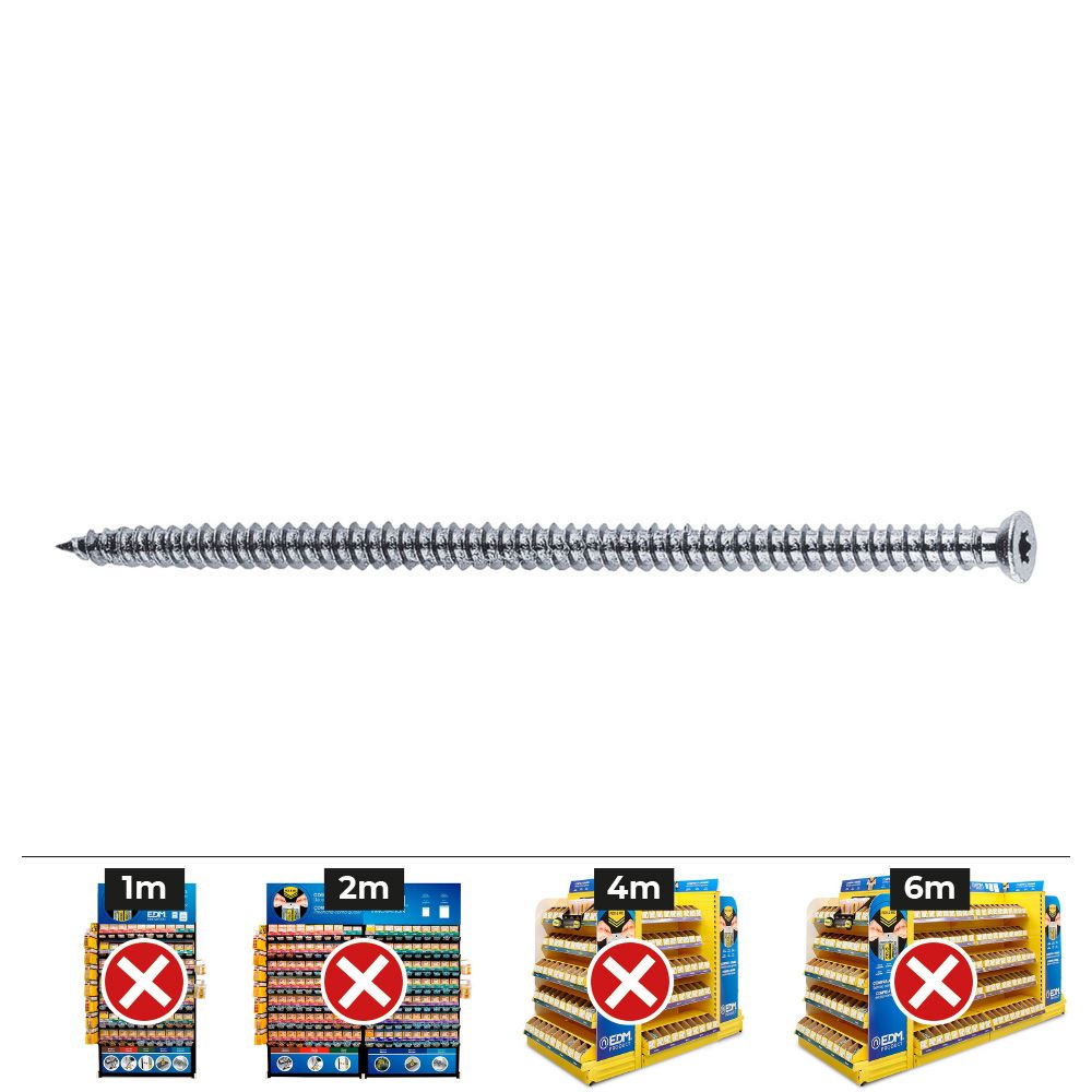 CAJA 100 UDS. TORNILLO DE PREMARCOS FBS 7,5-72 AVELLANADO, CINCADO