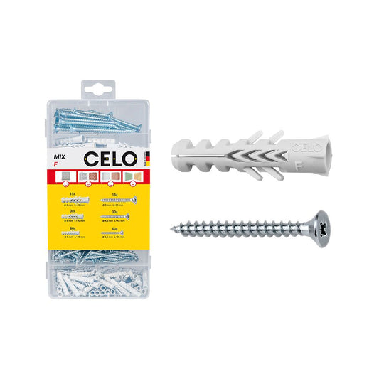 TACOS DE NYLON F 5, 6, 8 + TORNILLOS, CAJA 210 uds