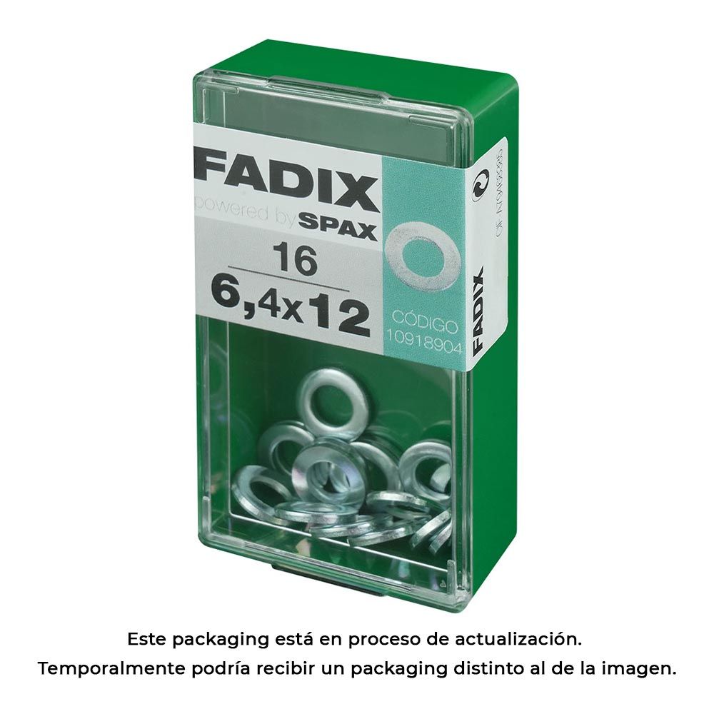 CAJA S 16 unid. ARANDELA PLANA CINC 6,4x12mm FADIX