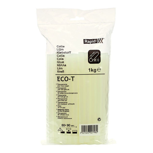 BARRA DE COLA TERMOFUSIBLE ECO T, TRANSPARENTE, Ø12 x 190 mm, 1 kg