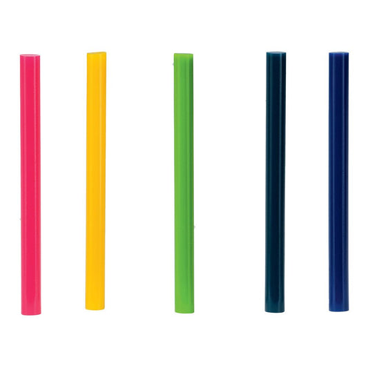 BARRA DE COLA TERMOFUSIBLE PARA DECORACIÓN CON VARIOS COLORES. Ø7 x 90 mm. BLISTER 36 uds