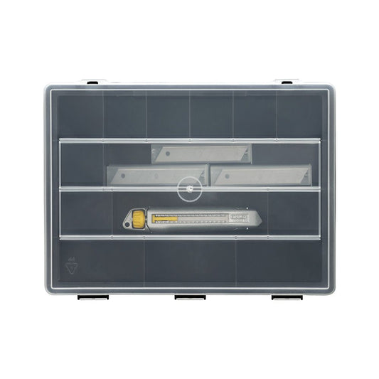 CÚTER METÁLICO 18 mm + 50 CUCHILLAS + ORGANIZADOR - PACK INTERLOCK®