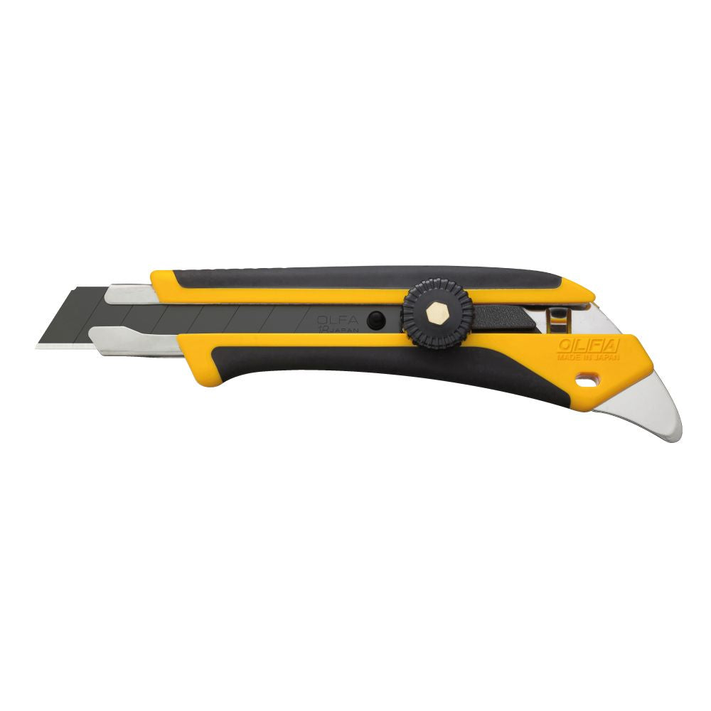 CÚTER L-5 CON BLOQUEO MANUAL, MANGO ANTIDESLIZANTE, PÚA DE METAL DURO Y CUCHILLA DE 18 mm