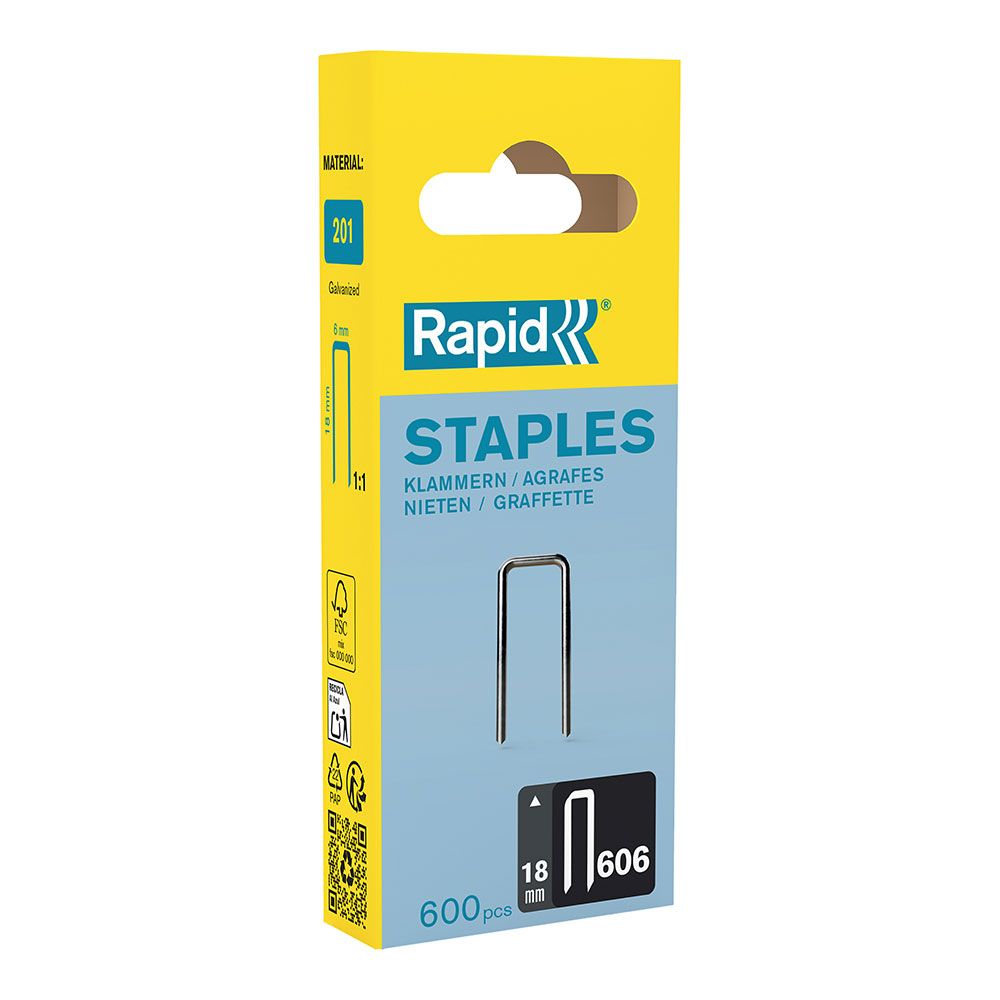 GRAPA 606 / 18 mm GALVANIZADA, 600 uds