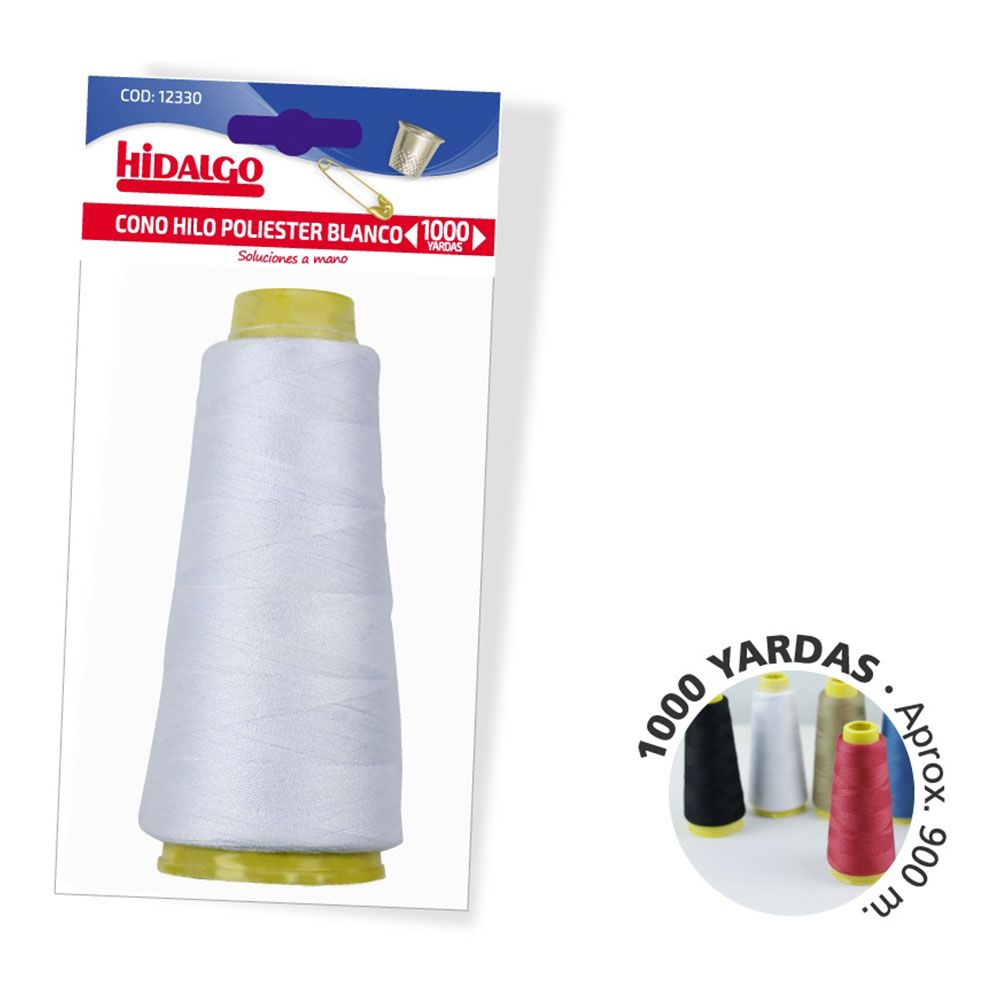 CONO HILO POLIESTER 1000 yd BLANCO HIDALGO