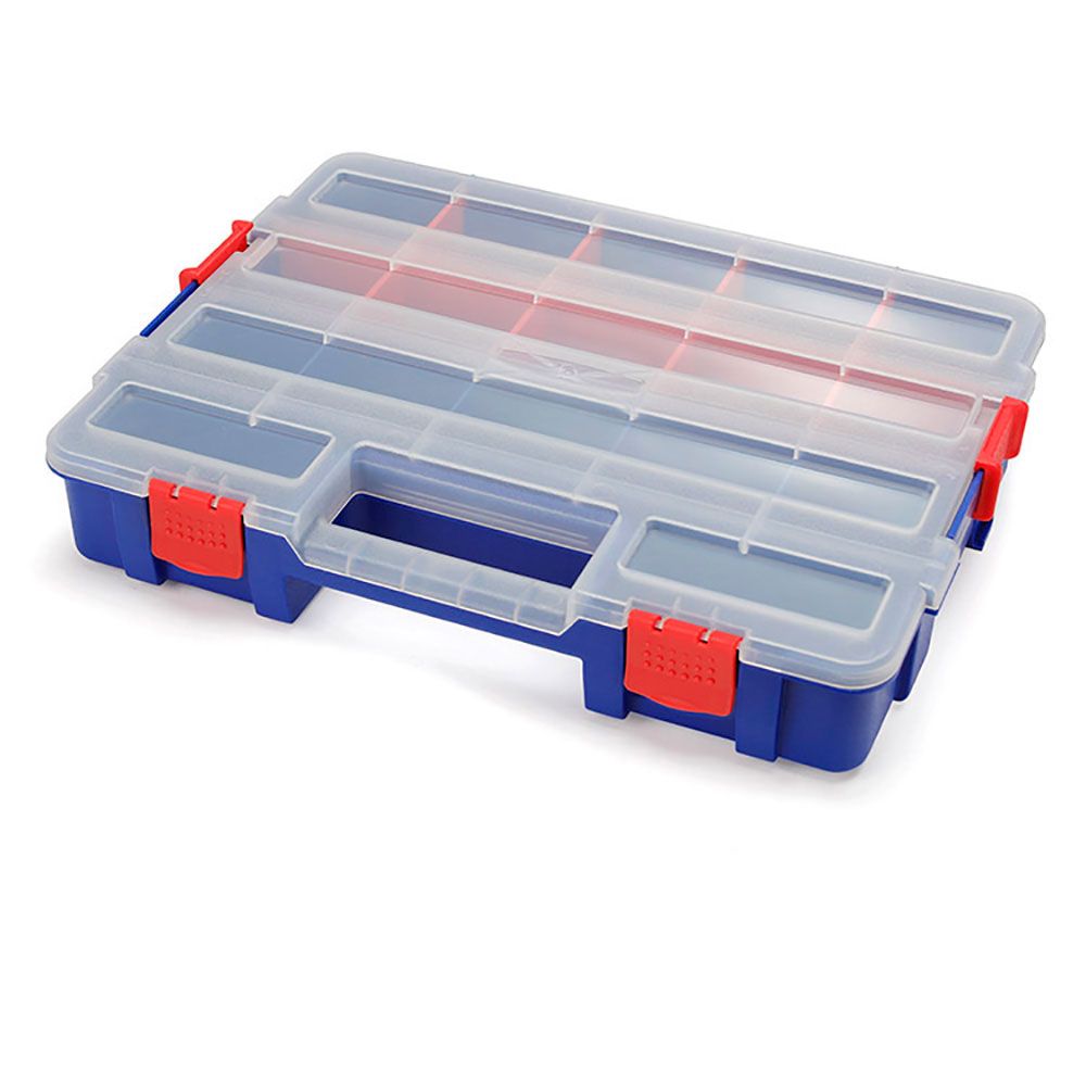 ORGANIZADOR DE COMPARTIMENTOS APILABLE CON TAPA 18 DIVISIONES