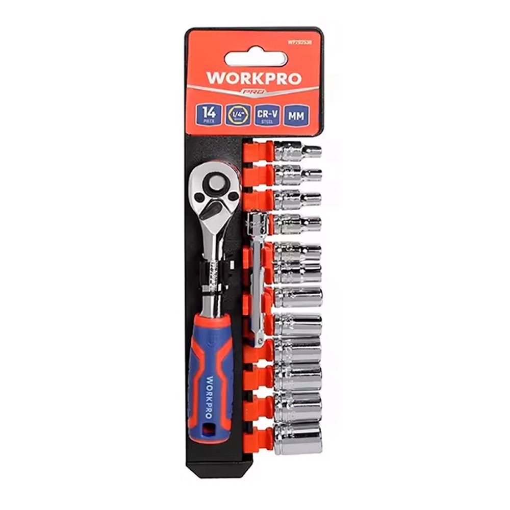 LLAVE DE VASO ¼ pulg, JUEGO 14 PIEZAS