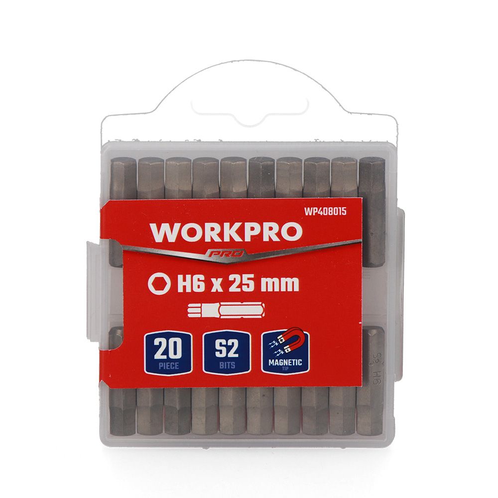 PUNTAS MAGNÉTICAS H6 x 25 mm, JUEGO DE 20 PIEZAS