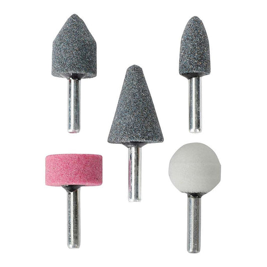 CABEZALES DE MUELA MINI, VÁSTAGO Ø6 mm, JUEGO 5 PIEZAS