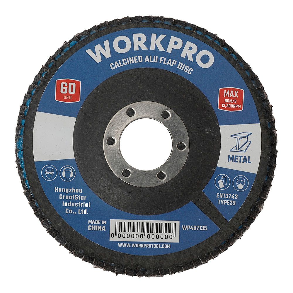 DISCO LÁMINAS PLANO ÓXIDO DE ALUMINIO T27, Ø115 x 22,2 mm, GRANO 60