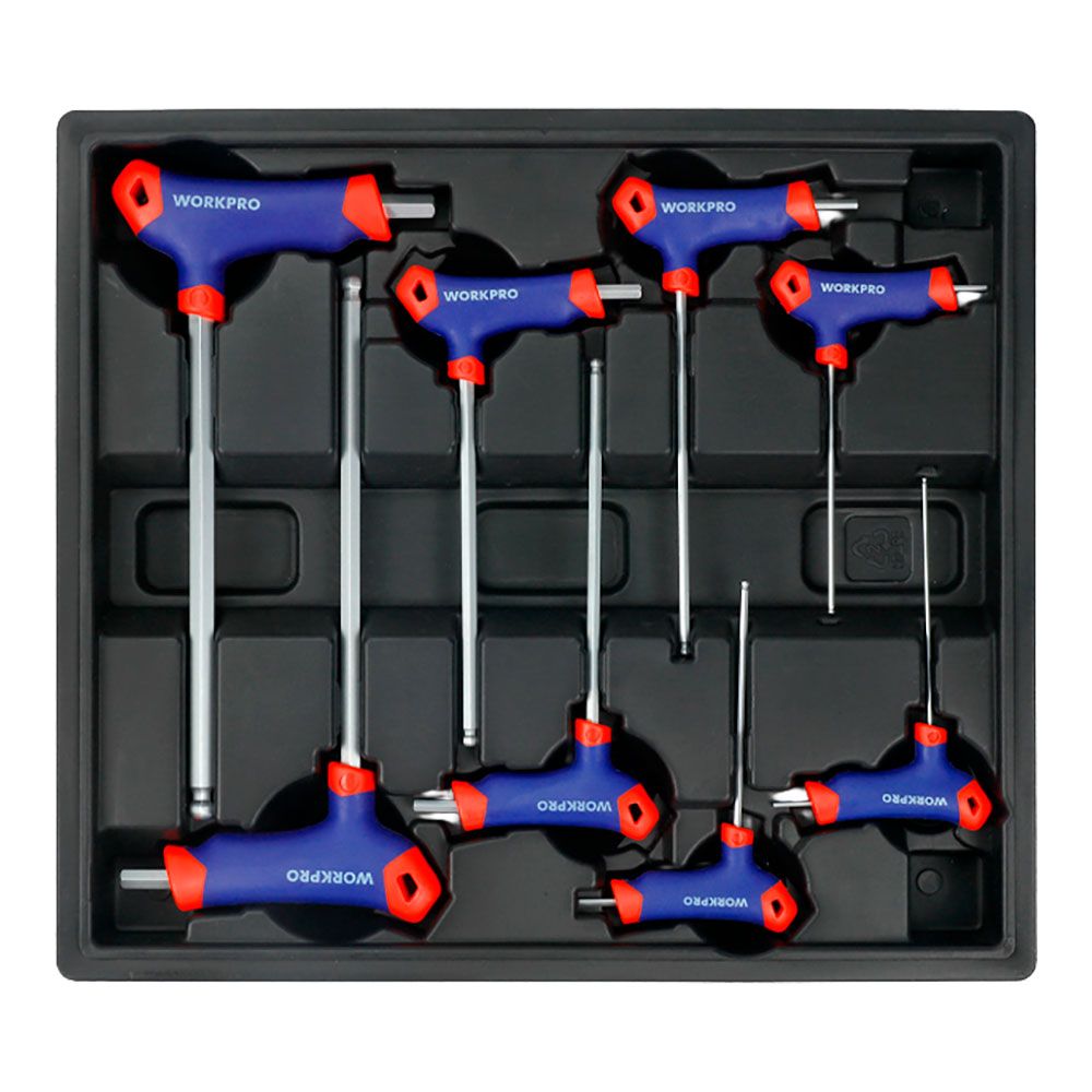 LLAVES ALLEN MANGO EN T, 2-10 mm, 8 PIEZAS