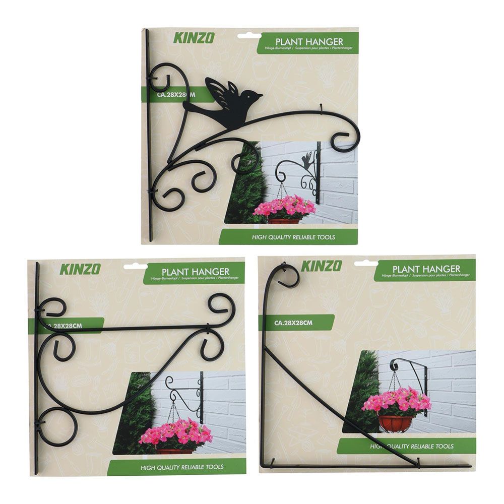COLGADOR DE PLANTAS NEGRO, MODELOS VARIADOS, 28 x 28 cm