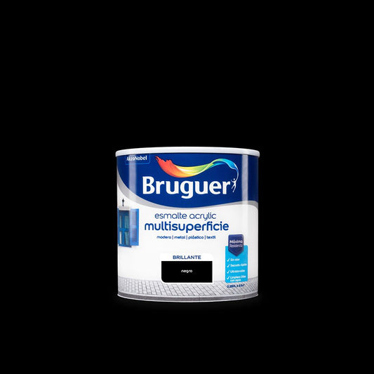 ESMALTE ACRILICO MULTISUPERFICIE NEGRO BRILLANTE 250 ml