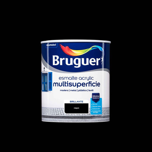 ESMALTE ACRILICO MULTISUPERFICIE NEGRO BRILLANTE 750 ml