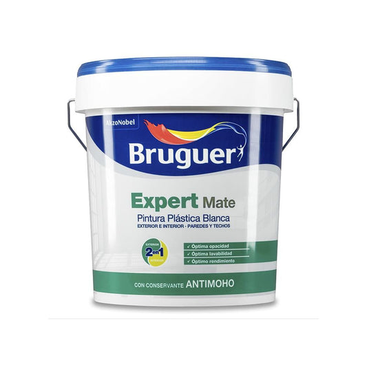 PINTURA PLÁSTICA ACRÍLICA ESTIRENADA INTERIOR / EXTERIOR ANTIMOHO EXPERT BLANCO MATE 4 L