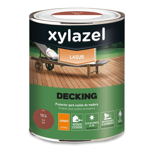 LASUR SUELOS DE MADERA AL AGUA INTERIOR/EXTERIOR TECA SATINADO 750 ml