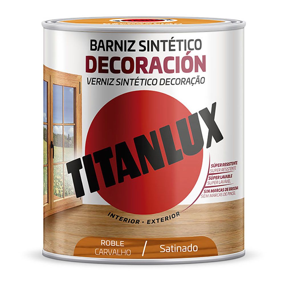 BARNIZ SINTÉTICO DECORACIÓN ROBLE SATINADO 750 ml