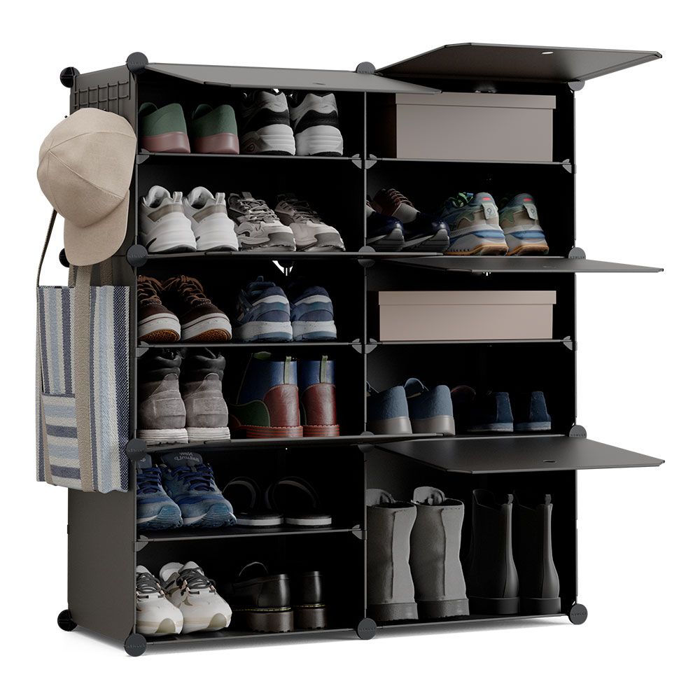 ZAPATERO MODULAR CUBE C6 NEGRO