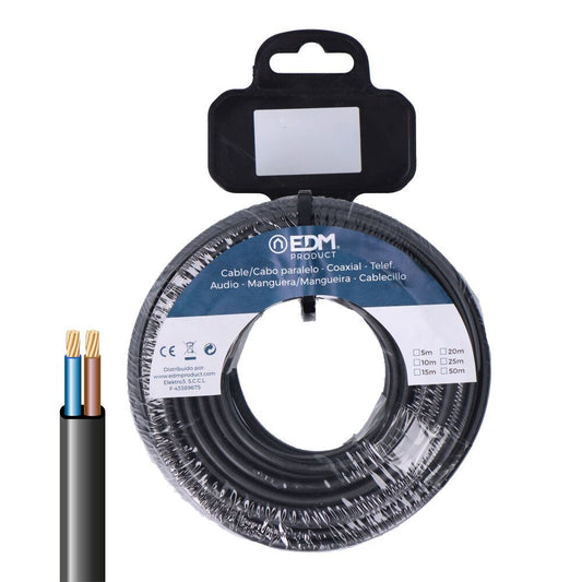 CARRETE MANGUERA PLANA 2 x 1,50 mm²  NEGRA, 5 m