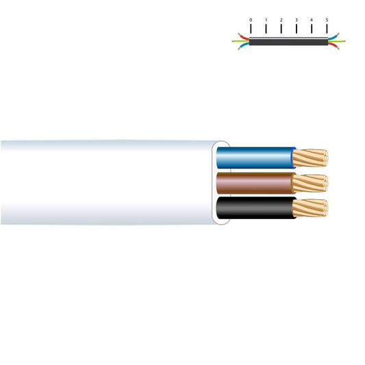 CARRETE MANGUERA PLANA 3 x 1,50 mm² BLANCA, 20 m