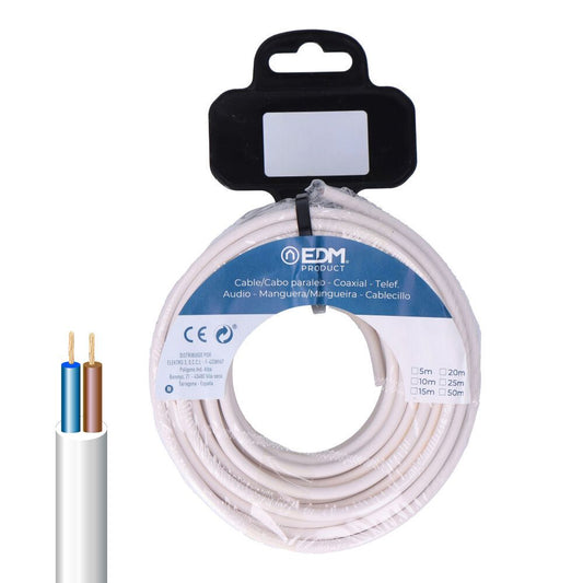 CARRETE MANGUERA TUBULAR H05VV-F 2 x 1,00 mm² BLANCA, 20 m