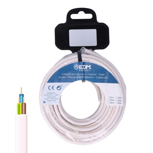 CARRETE MANGUERA TUBULAR H05VV-F 3 G 1,00 mm² BLANCA, 5 m