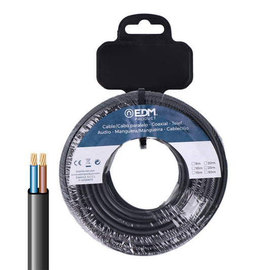 CARRETE MANGUERA PLANA H03VV-F 2 x 0,75 mm²  NEGRA, 15 m