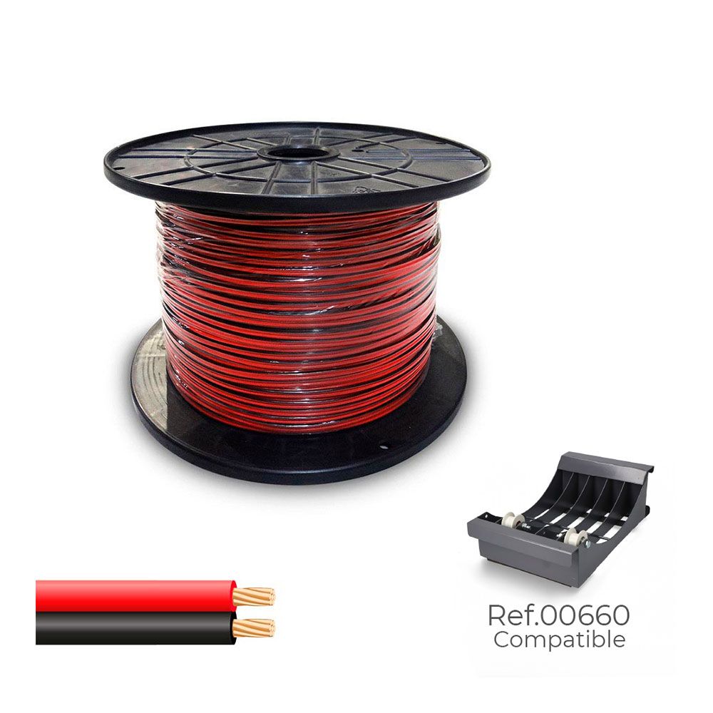 CABLE PARALELO 48V 2 x 1,00 mm² ROJO/NEGRO 400 m. ( BOBINA MEDIANA )
