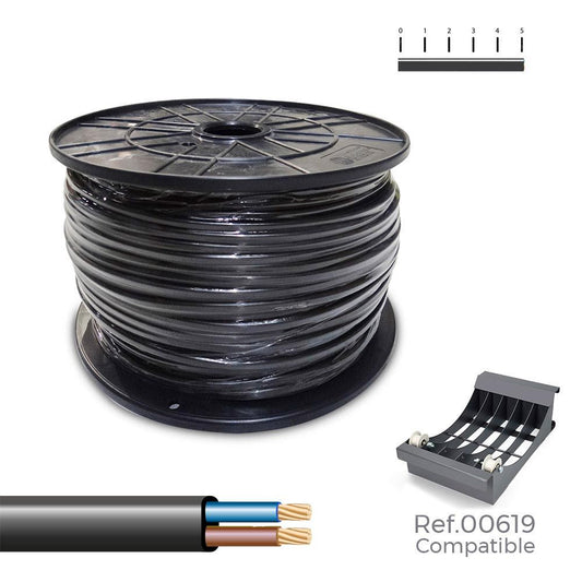 MANGUERA PLANA 2 x 1,50 mm² NEGRA, 400 m. (BOBINA GRANDE)