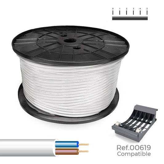 MANGUERA TUBULAR H05VV-F 2 x 1,00 mm² BLANCA 300 m. ( BOBINA GRANDE )