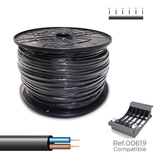 MANGUERA TUBULAR VV-K06/1KV 2 x 1,50 mm² NEGRA, 150 m. (BOBINA GRANDE)