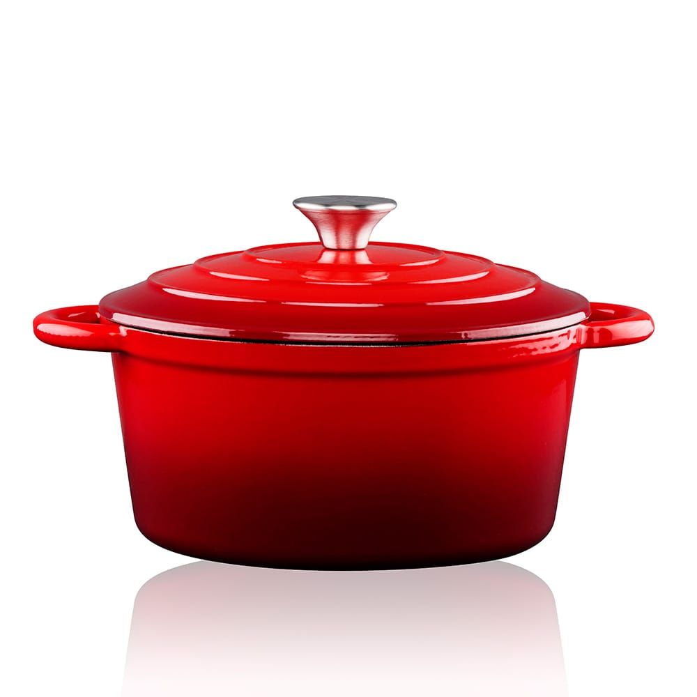 CACEROLA DE HIERRO FUNDIDO ESMALTADO COLOR ROJO 3,8 l, Ø24 x 11,8 cm