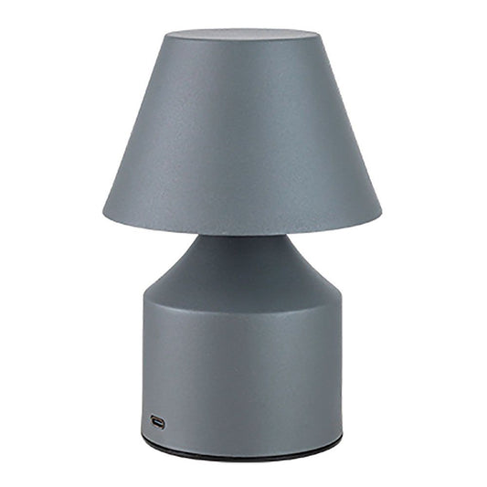 LÁMPARA METÁLICA LED 3CCT DE MESA RECARGABLE 2 W 200 lm, GRIS, Ø110 x 163 mm