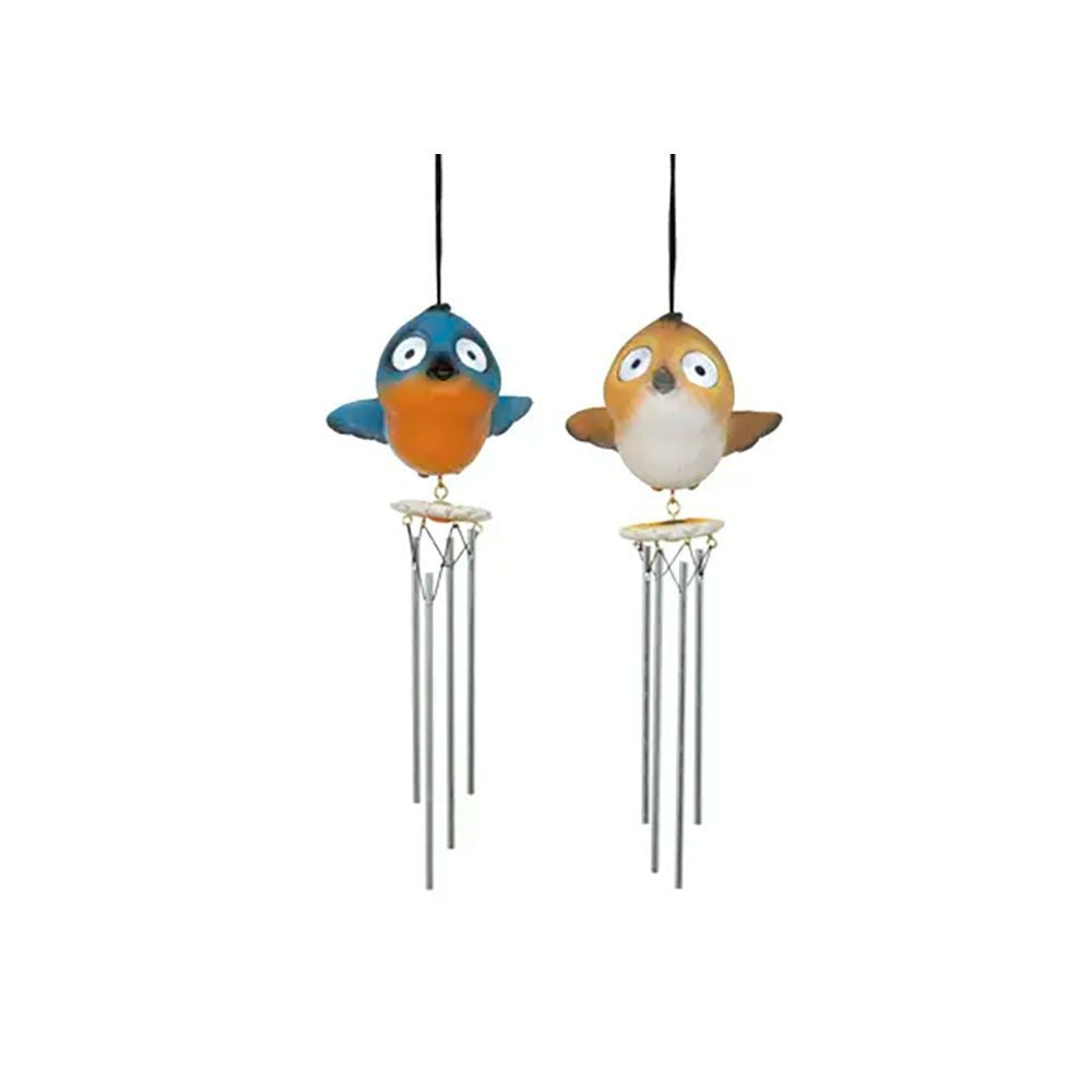 FIGURA SOLAR DE PÁJARO CON CAMPANILLA DE VIENTO, COLORES SURTIDOS