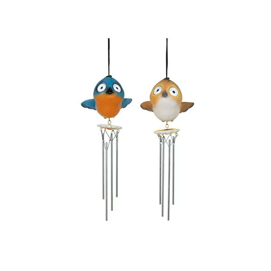 FIGURA SOLAR DE PÁJARO CON CAMPANILLA DE VIENTO, COLORES SURTIDOS