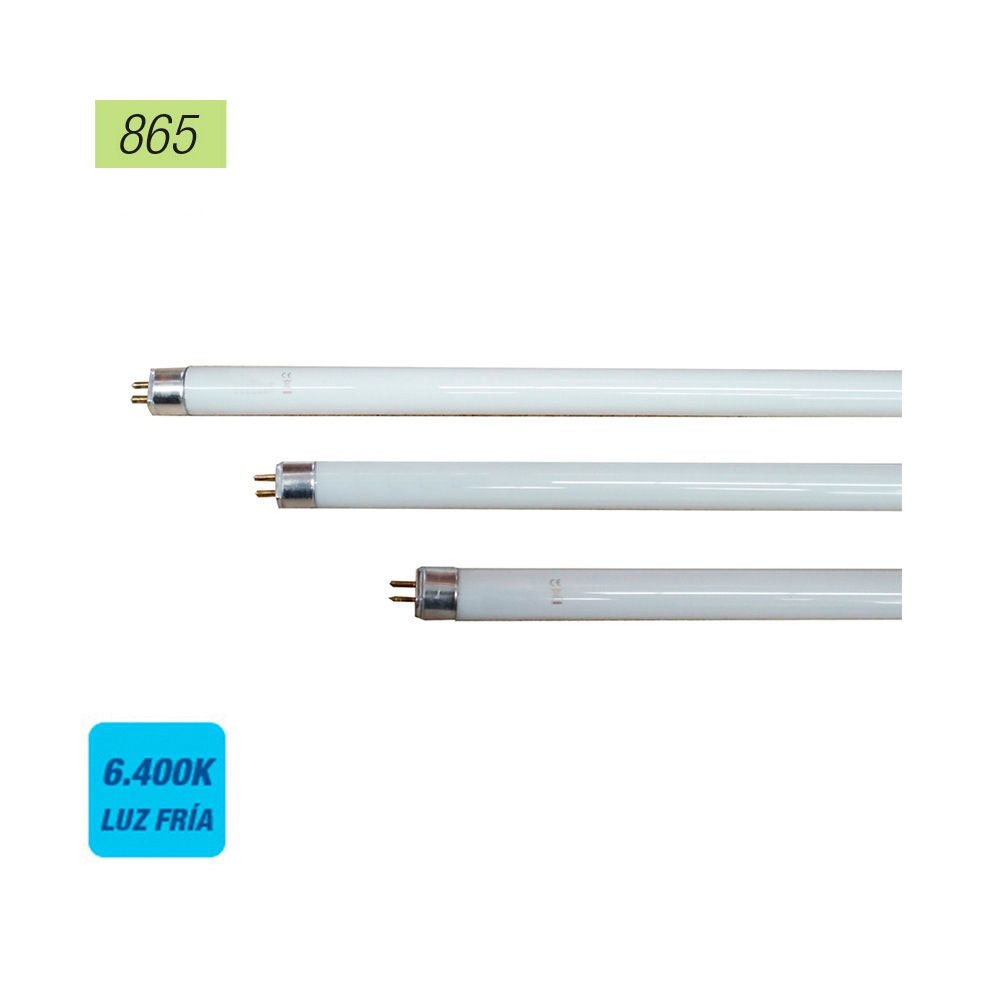 TUBO FLUORESCENTE 08 w 6400 k 400 lm T5 28,6 cm G5 LUZ FRIA