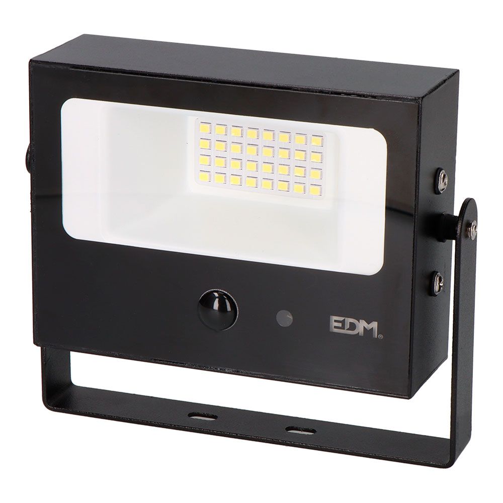 FOCO PROYECTOR SOLAR AUTO BASCULANTE 7 W 700 lm, 6500 K, CON SENSOR MOVIMIENTO, NEGRO