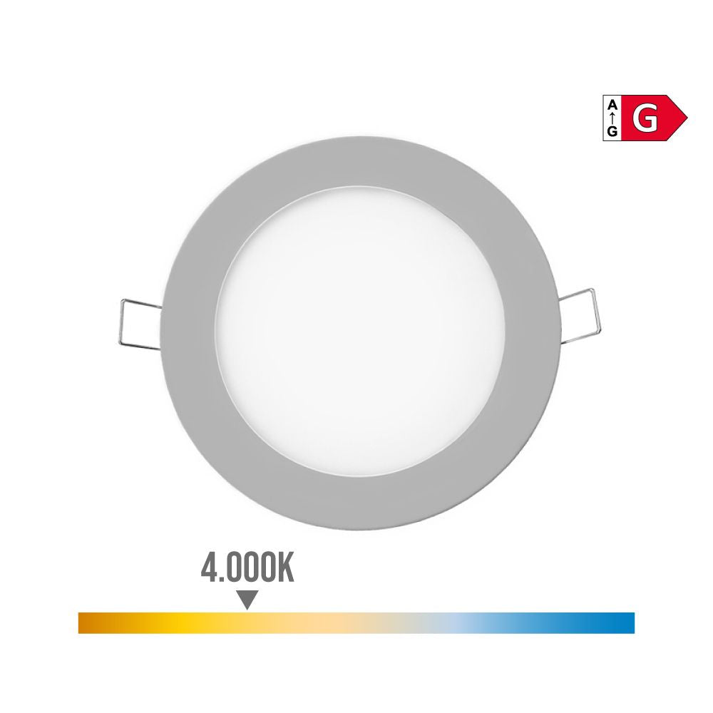 MINI DOWNLIGHT LED EMPOTRABLE REDONDO 6 W 4000 K LUZ DIA COLOR CROMADO Ø11,7 cm