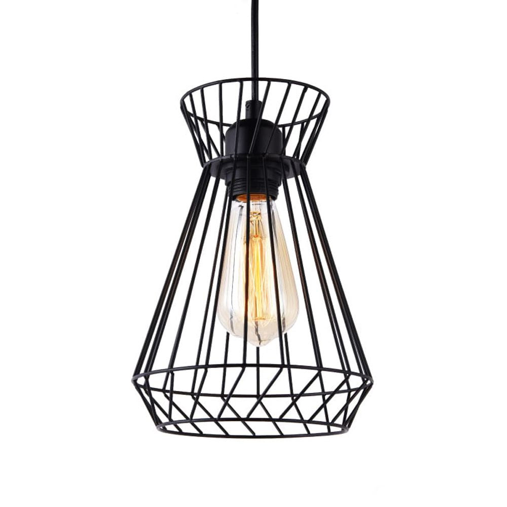 LÁMPARA DE TECHO METALICA  E27 60W COLOR NEGRO Ø19 x 26 x 130 cm