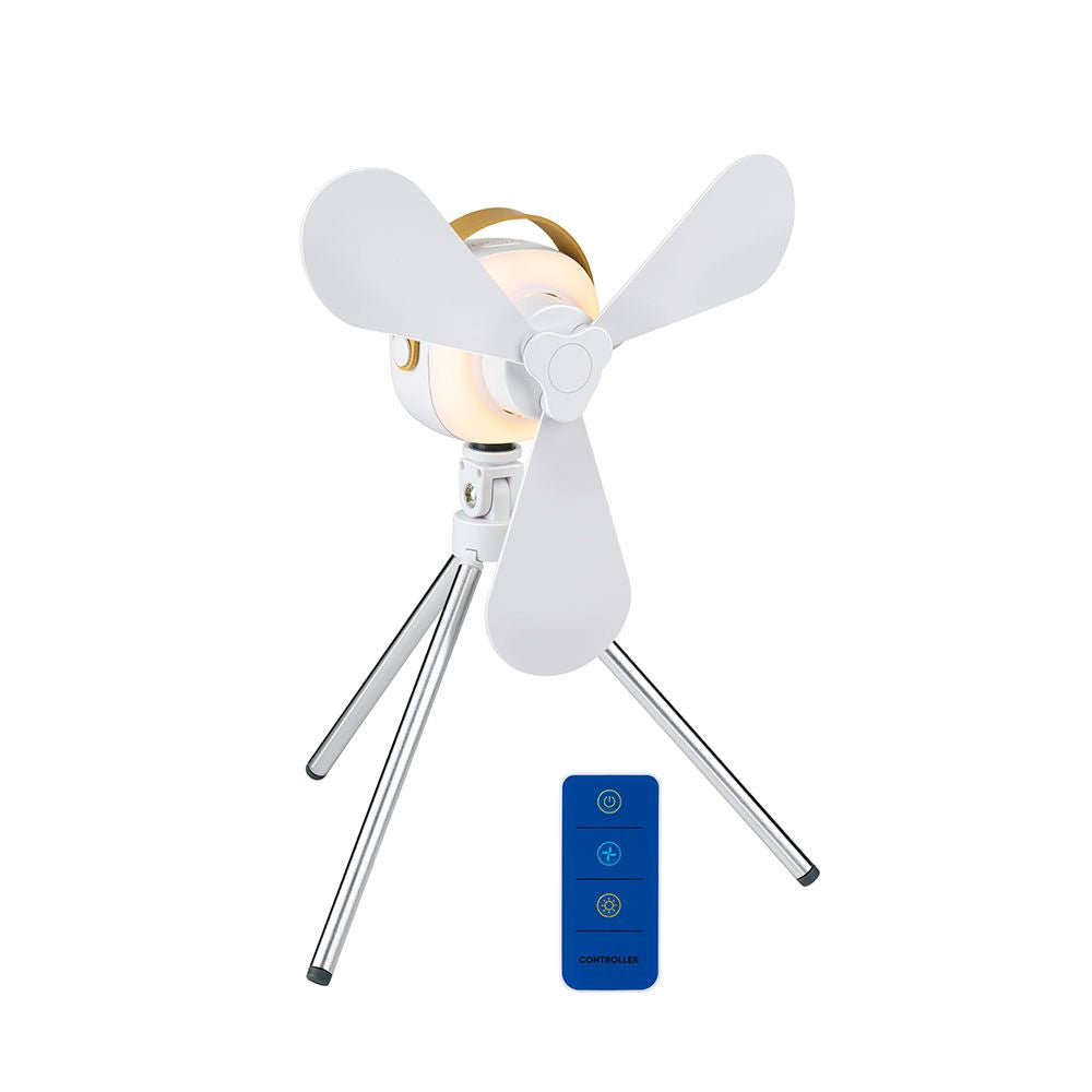 VENTILADOR PORTÁTIL, RECARGABLE CON USB, 3 ASPAS, 4 VELOCIDADES, CON MANDO