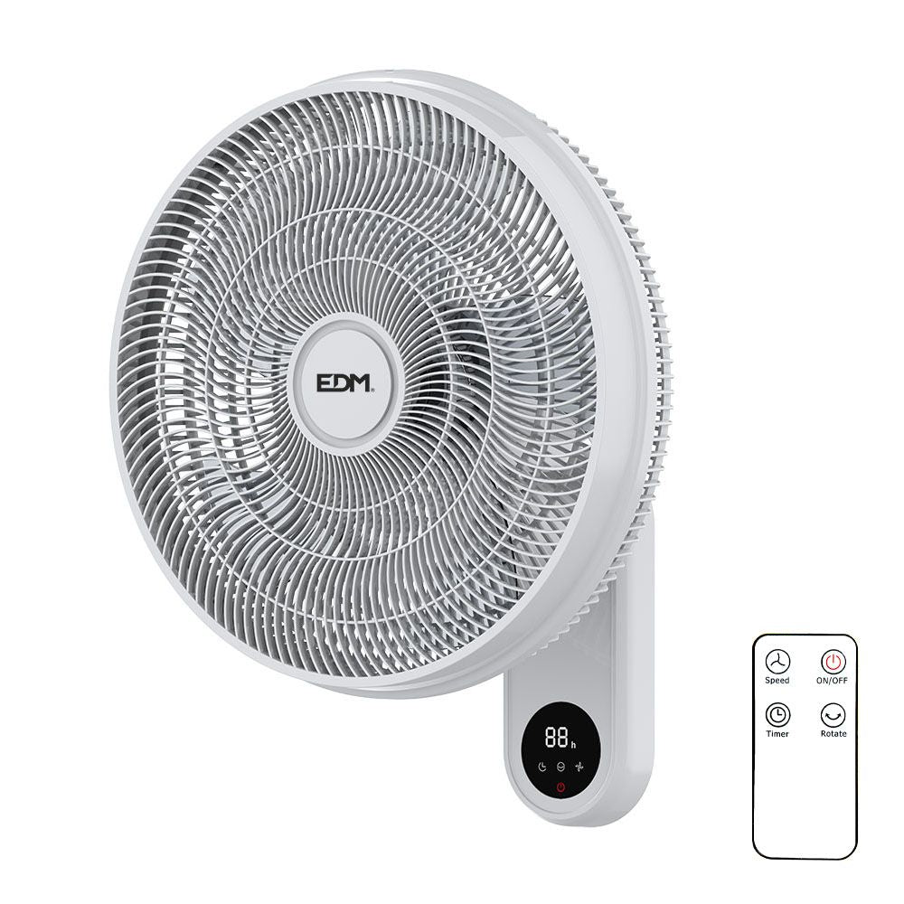 VENTILADOR PARED MANDO A DISTANCIA, BLANCO, POTENCIA 55 W; 57,24 dB; ASPAS Ø40 cm