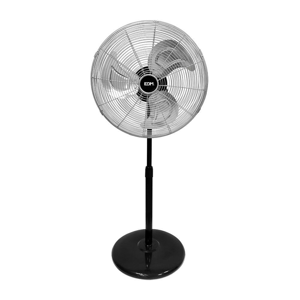 VENTILADOR DE PIE INDUSTRIAL, NEGRO/CROMADO, POTENCIA 80 W; 61,7 dB; ASPAS Ø50 cm, ALTURA REGULABLE 60-90 cm