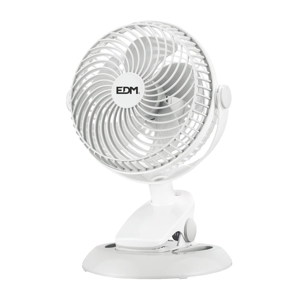MINI VENTILADOR RECARGABLE CON PINZA Y BASE, 3 W; 31,6 dB; Ø 17 x 18 x 28 cm