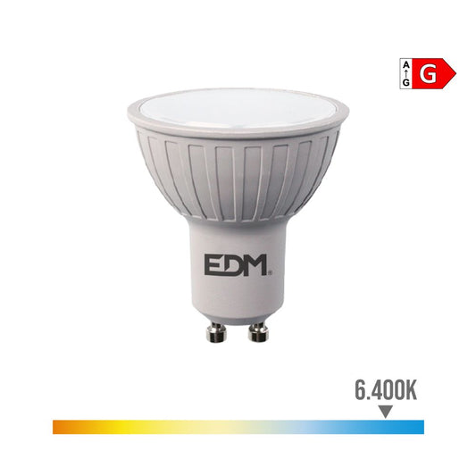 BOMBILLA DICROICA LED REGULABLE GU10 6 W 500 lm 6400 K LUZ FRÍA Ø5 x 5,5 cm